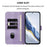 For iPhone 17 Pro Line Splicing Buckle Retro Leather Phone Case(Purple)