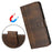 For iPhone 17 Pro Line Splicing Buckle Retro Leather Phone Case(Brown)