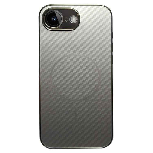 For iPhone 16e Plating Carbon Fiber MagSafe Full Coverage Phone Case(Silver)