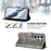 For Samsung Galaxy S25 Ultra 5G Line Splicing Buckle Retro Leather Phone Case(Grey)