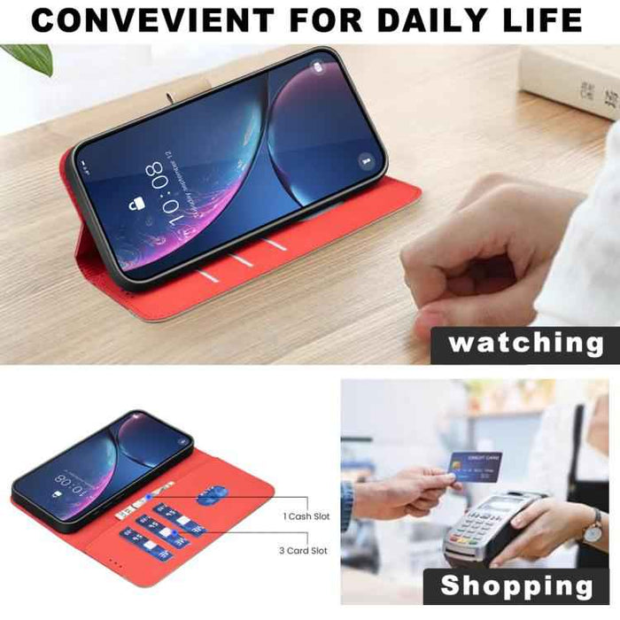 For Samsung Galaxy S25 Ultra 5G Splicing Color Hollow Flower Pattern RFID Leather Phone Case(Red)