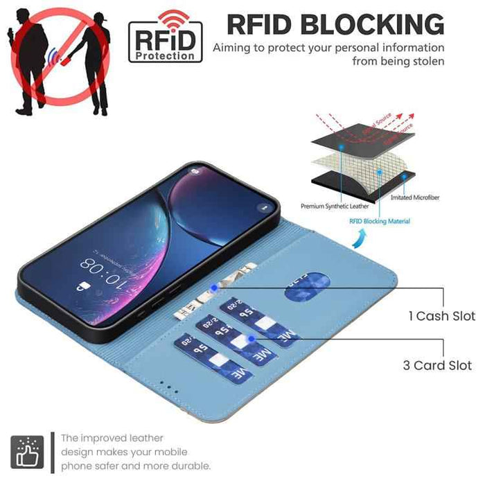 For Samsung Galaxy S25 Ultra 5G Splicing Color Hollow Flower Pattern RFID Leather Phone Case(Baby Blue)