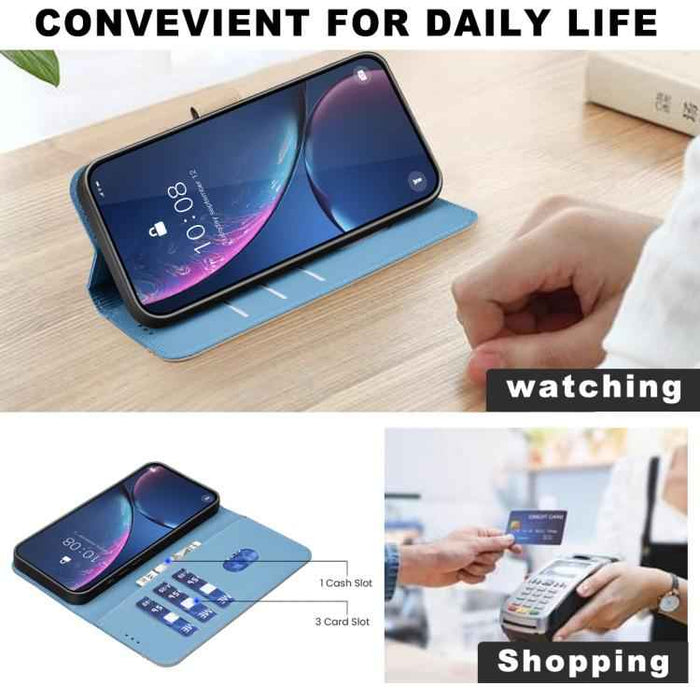 For Samsung Galaxy S25 Ultra 5G Splicing Color Hollow Flower Pattern RFID Leather Phone Case(Baby Blue)