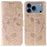 For iPhone 17 Pro Max Rose Butterfly Embossed Leather Phone Case(Rose Gold)