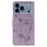 For iPhone 17 Pro Max Rose Butterfly Embossed Leather Phone Case(Purple)