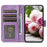 For iPhone 17 Pro Max Rose Butterfly Embossed Leather Phone Case(Purple)
