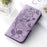 For iPhone 17 Pro Max Rose Butterfly Embossed Leather Phone Case(Purple)