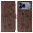 For iPhone 17 Pro Max Rose Butterfly Embossed Leather Phone Case(Brown)