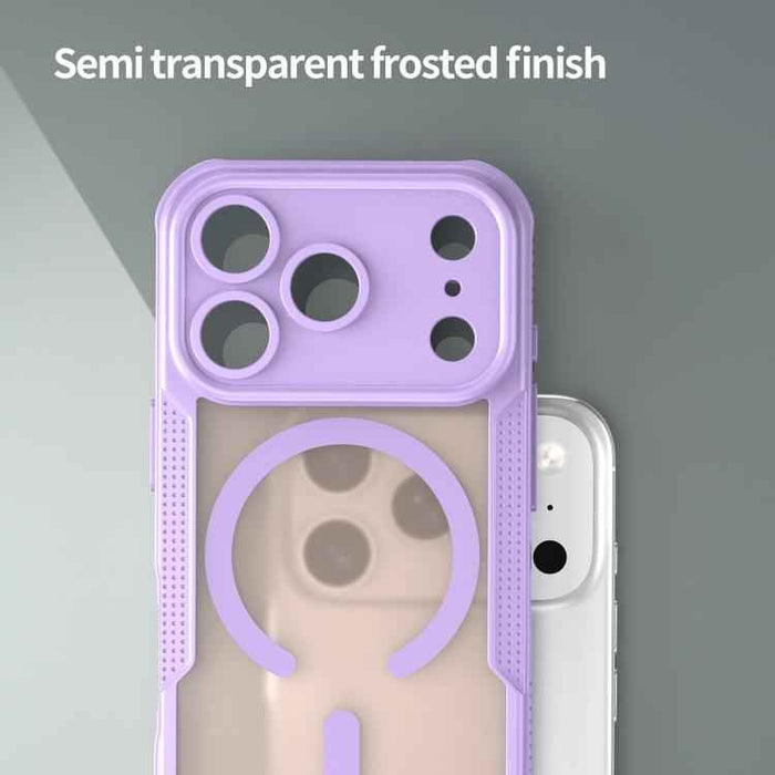 For iPhone 17 Pro Max Armor Glaze MagSafe Magnetic Phone Case(Purple)