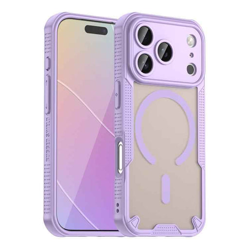For iPhone 17 Pro Max Armor Glaze MagSafe Magnetic Phone Case(Purple)