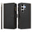 For Samsung Galaxy S25 Ultra 5G Magnetic Closure 9 Card Slots Zipper Leather Case with Hand Strap(Black)