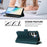 For Samsung Galaxy S25 Ultra 5G Magnetic Closure 9 Card Slots Zipper Leather Case with Hand Strap(Dark Green)