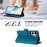 For Samsung Galaxy S25 Ultra 5G Magnetic Closure 9 Card Slots Zipper Leather Case with Hand Strap(Turquoise)