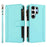 For Samsung Galaxy S25 Ultra 5G Magnetic Closure 9 Card Slots Zipper Leather Case with Hand Strap(Mint Green)