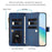 For Samsung Galaxy S25 / S24 5G Magnetic Closure 9 Card Slots Zipper Leather Case with Hand Strap(Dark Blue)
