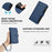 For Samsung Galaxy S25 / S24 5G Magnetic Closure 9 Card Slots Zipper Leather Case with Hand Strap(Dark Blue)