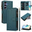 For Samsung Galaxy S25 / S24 5G Magnetic Closure 9 Card Slots Zipper Leather Case with Hand Strap(Dark Green)
