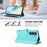For Samsung Galaxy S25 / S24 5G Magnetic Closure 9 Card Slots Zipper Leather Case with Hand Strap(Mint Green)