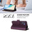 For Samsung Galaxy S25 / S24 5G Magnetic Closure 9 Card Slots Zipper Leather Case with Hand Strap(Purple)
