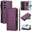 For Samsung Galaxy S25 / S24 5G Magnetic Closure 9 Card Slots Zipper Leather Case with Hand Strap(Purple)
