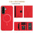 For Samsung Galaxy S25 5G Solid Color Horizontal Magnetic Card Bag RFID MagSafe Phone Case(Red)