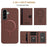 For Samsung Galaxy S25 5G Solid Color Horizontal Magnetic Card Bag RFID MagSafe Phone Case(Brown)