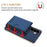 For Samsung Galaxy S25 5G Solid Color Horizontal Magnetic Card Bag RFID MagSafe Phone Case(Dark Blue)