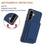 For Samsung Galaxy S25 5G Solid Color Horizontal Magnetic Card Bag RFID MagSafe Phone Case(Dark Blue)