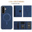 For Samsung Galaxy S25 5G Solid Color Horizontal Magnetic Card Bag RFID MagSafe Phone Case(Dark Blue)