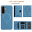 For Samsung Galaxy S25 5G Solid Color Horizontal Magnetic Card Bag RFID MagSafe Phone Case(Baby Blue)