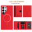 For Samsung Galaxy S25 Ultra 5G Solid Color Horizontal Magnetic Card Bag RFID MagSafe Phone Case(Red)