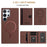 For Samsung Galaxy S25 Ultra 5G Solid Color Horizontal Magnetic Card Bag RFID MagSafe Phone Case(Brown)