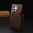For Samsung Galaxy S25 Ultra 5G Solid Color Horizontal Magnetic Card Bag RFID MagSafe Phone Case(Brown)