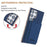 For Samsung Galaxy S25 Ultra 5G Solid Color Horizontal Magnetic Card Bag RFID MagSafe Phone Case(Dark Blue)