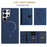 For Samsung Galaxy S25 Ultra 5G Solid Color Horizontal Magnetic Card Bag RFID MagSafe Phone Case(Dark Blue)