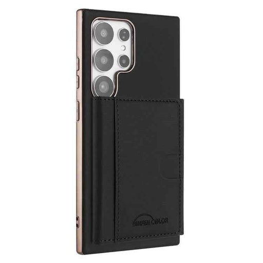For Samsung Galaxy S25 Ultra 5G Solid Color Horizontal Magnetic Card Bag RFID MagSafe Phone Case(Black)