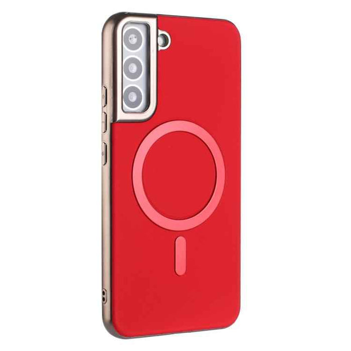 For Samsung Galaxy S25 5G Solid Color Plating MagSafe Full Coverage Phone Case(Red)