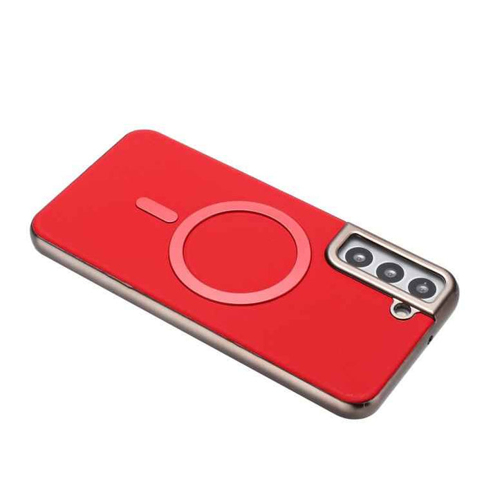 For Samsung Galaxy S25 5G Solid Color Plating MagSafe Full Coverage Phone Case(Red)