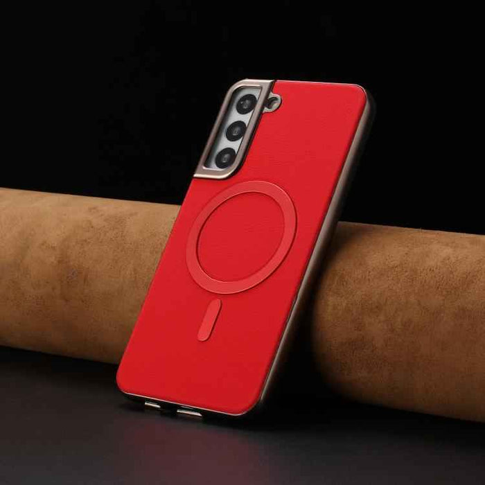 For Samsung Galaxy S25 5G Solid Color Plating MagSafe Full Coverage Phone Case(Red)