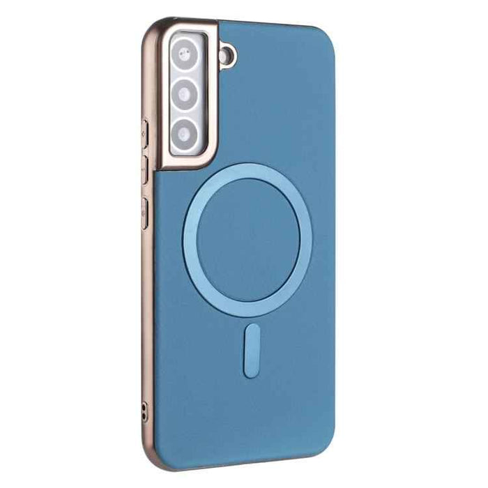 For Samsung Galaxy S25 5G Solid Color Plating MagSafe Full Coverage Phone Case(Baby Blue)