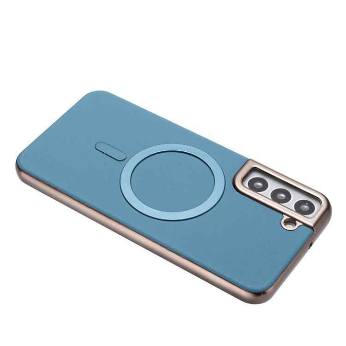 For Samsung Galaxy S25 5G Solid Color Plating MagSafe Full Coverage Phone Case(Baby Blue)