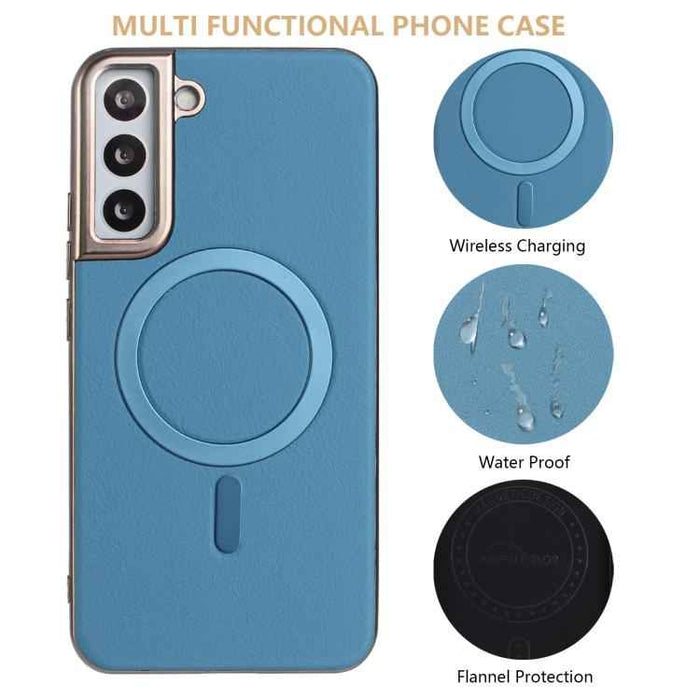 For Samsung Galaxy S25 5G Solid Color Plating MagSafe Full Coverage Phone Case(Baby Blue)