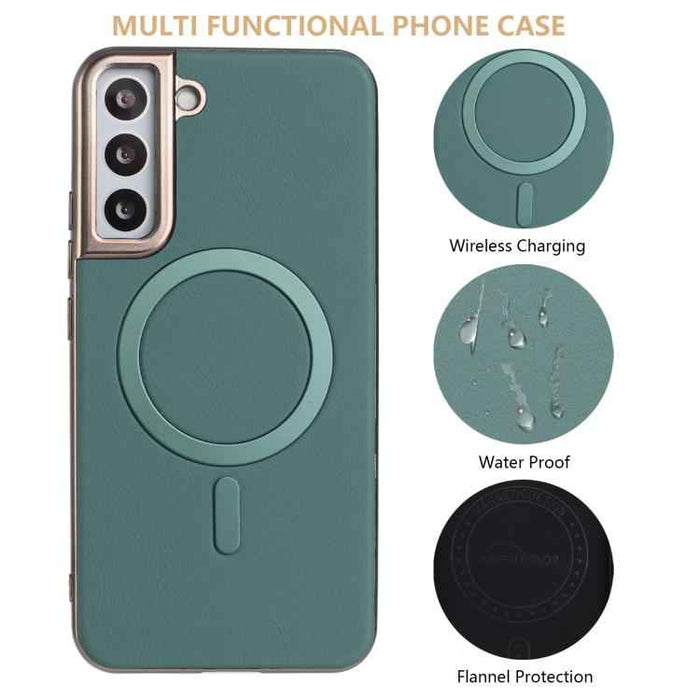 For Samsung Galaxy S25 5G Solid Color Plating MagSafe Full Coverage Phone Case(Green)