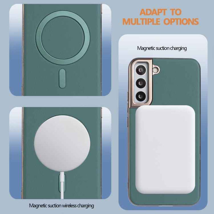 For Samsung Galaxy S25 5G Solid Color Plating MagSafe Full Coverage Phone Case(Green)