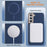 For Samsung Galaxy S25 5G Solid Color Plating MagSafe Full Coverage Phone Case(Dark Blue)