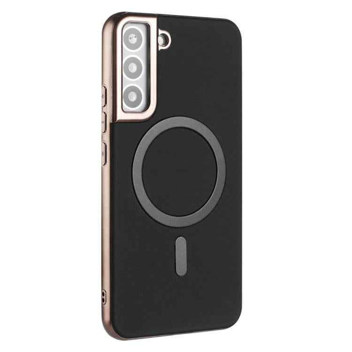 For Samsung Galaxy S25 5G Solid Color Plating MagSafe Full Coverage Phone Case(Black)