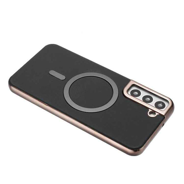 For Samsung Galaxy S25 5G Solid Color Plating MagSafe Full Coverage Phone Case(Black)
