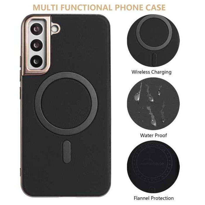 For Samsung Galaxy S25 5G Solid Color Plating MagSafe Full Coverage Phone Case(Black)
