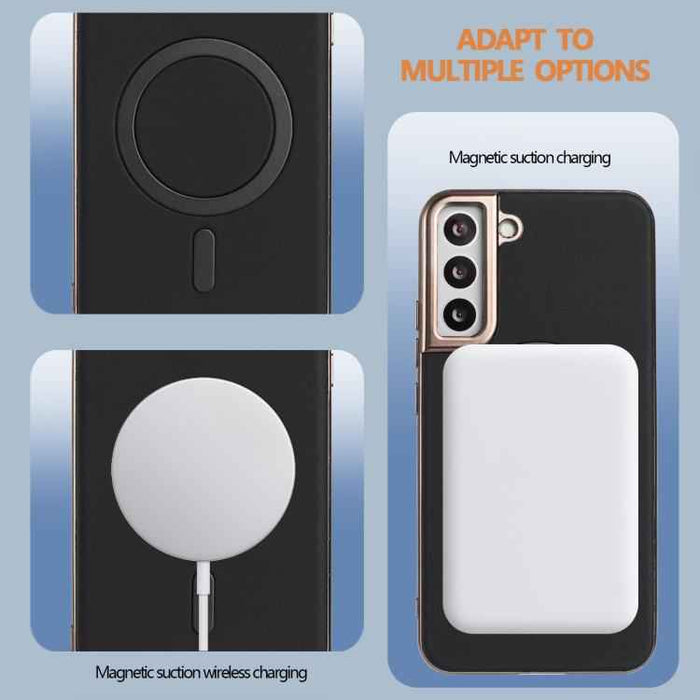 For Samsung Galaxy S25 5G Solid Color Plating MagSafe Full Coverage Phone Case(Black)