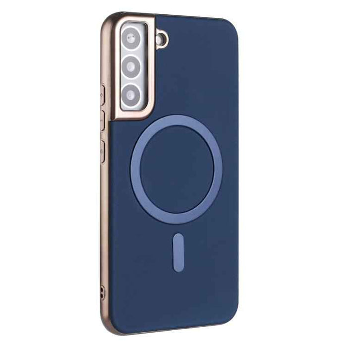 For Samsung Galaxy S25+ 5G Solid Color Plating MagSafe Full Coverage Phone Case(Dark Blue)